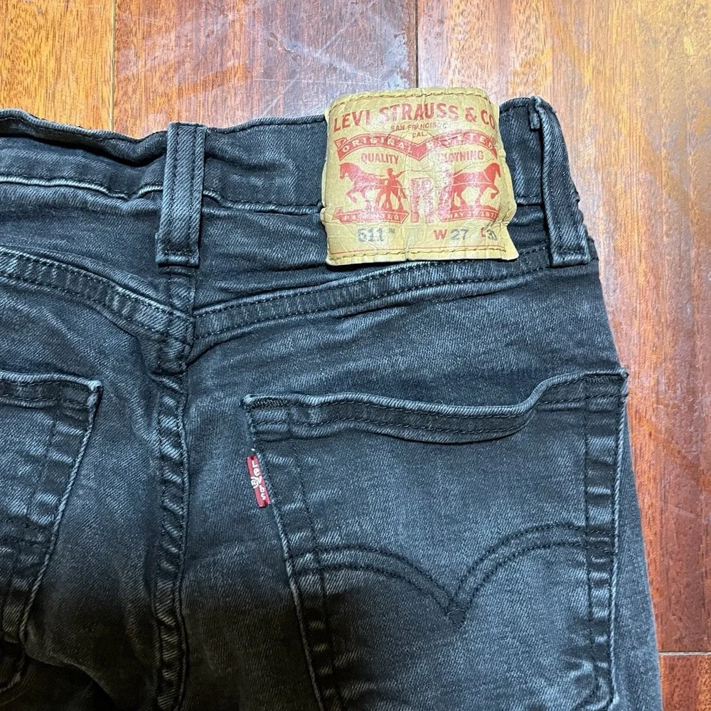 Levis Jeans Mens 27x30 511 Black Slim Casual Preppy Streetwear Grunge Fits 25x27